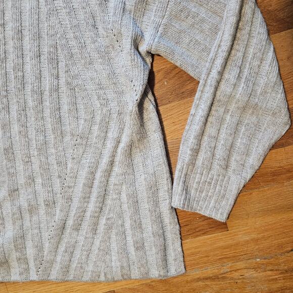 Peruvian Connection Alpaca Blend Cowl Neck Sweater Cream Beige Rib Knit Womens L - Picture 5 of 10